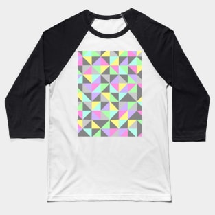 Geometric Pattern in Pastels and Grey Baseball T-Shirt